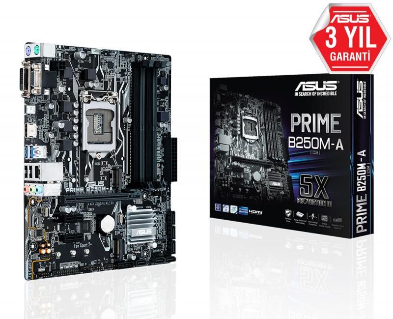 ASUS Intel B250 LGA1151 DDR4 2400 HDMI DVI VGA M2 USB3.1 mATX