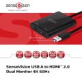 CLUB3D CSV-1474 USB 3.0 Type-A to Dual HDMI 2.0 4K 60Hz External