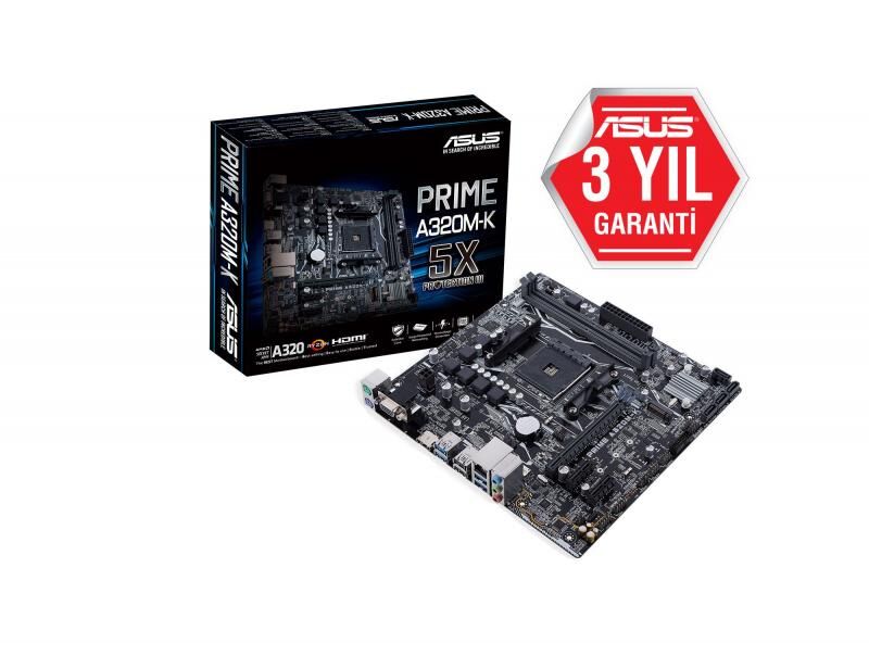 ASUS AMD A320 AM4 DDR4 3200MHz HDMI,VGA Anakart PRIME-A320M-K