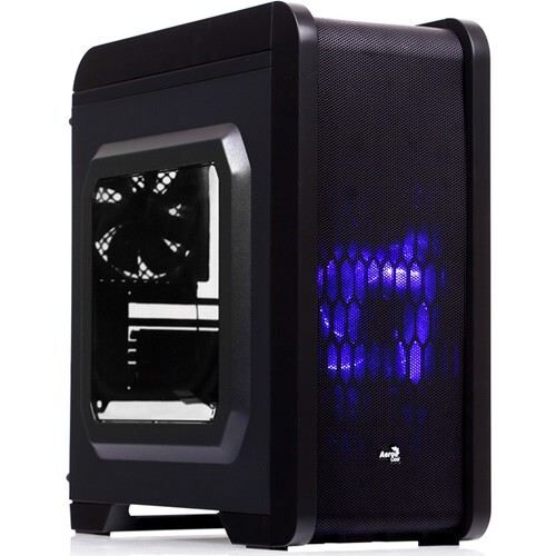 AEROCOOL QS240 500W 80+ Bronze 2 Fanlı, USB 3.0 Mavi Ledli Siyah Micro-ATX Kasa