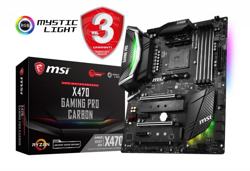 MSI AMD X470 AM4 DDR4 3466MHz HDMI,DP Gaming Anakart X470GAMINGPROCARBO