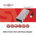 CLUB3D USB3.0 Hub Güç Adaptörü ile 4 Port Çoklayıcı CSV-1431