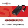 CLUB3D USB3.0 Hub Gigabit Ethernet ile 3 Bağlantı Noktalı Çoklayıcı