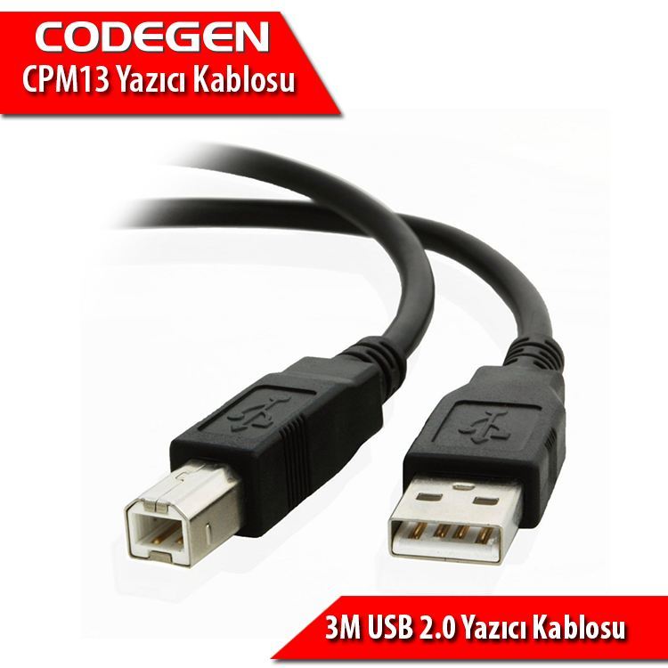 CODEGEN 3m USB2.0 Yazıcı Kablosu CPM13