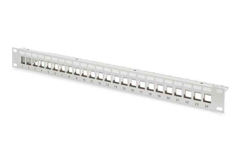 DIGITUS DN-91410 Modular Patch Panel, shielded 24-port, blank, 1U, rack mount color grey