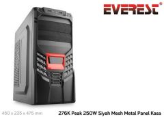 EVEREST 250W Powerlı Penceresiz Midi Tower Siyah Kasa 276K