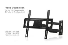 DARK 32-55'' Curved TV Uyumlu Hareketli Duvar TV Askı Aparatı