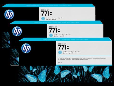 HP B6Y36A No 770 775ml 3'lü Paket Açık Mavi Kartuş