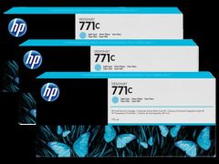 HP B6Y36A No 770 775ml 3'lü Paket Açık Mavi Kartuş