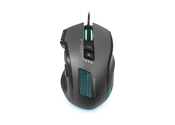 RAMPAGE Usb Gri/Siyah 3200dpi RGB Makrolu Gaming Mouse SMX-R80