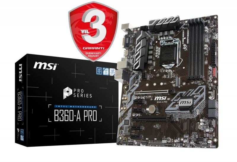 MSI Intel B360 1151 DDR4 2666MHz DVI,DP Anakart B360-A-PRO
