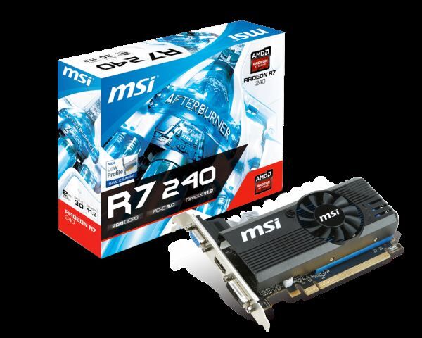 MSI R7 240 2GB 128B DDR3 VGA,DVI,HDMI LP AMD Ekran Kartı R7-240-2GD3-LPV1