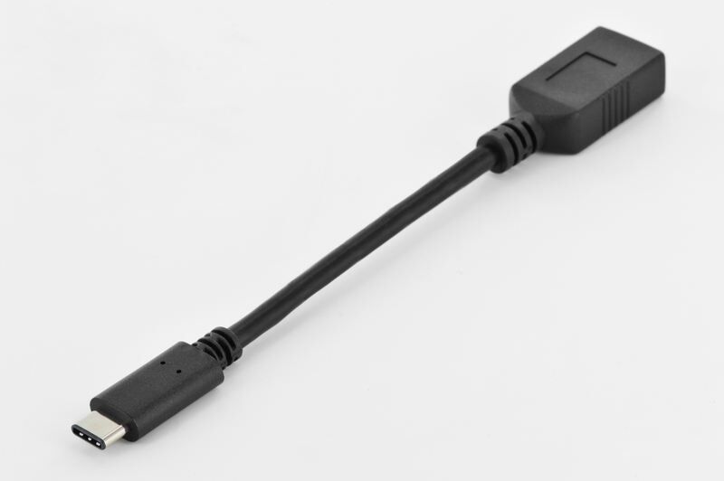 DIGITUS USB C tipi adaptör kablosu, OTG,C-A tipi M/F, 0,15m3A, 5GB, 3.0 Version,
