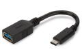 DIGITUS USB C tipi adaptör kablosu, OTG,C-A tipi M/F, 0,15m3A, 5GB, 3.0 Version,