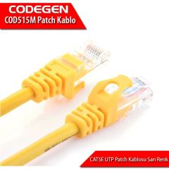 CODEGEN CAT5E 15M UTP Sarı Patch Network Kablosu COD515M