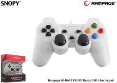 RAMPAGE PS3/PC Beyaz USB 1.8m Joypad SG-R602-B