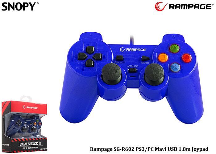 RAMPAGE PS3/PC Mavi USB 1.8m Joypad SG-R602-M
