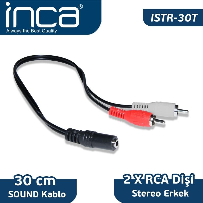 INCA 30cm Audio 2xRCA Stereo Kablosu ISTR-30T