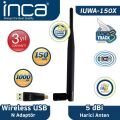 INCA 150Mbps Kablosuz 5dBi Harici Antenli USB N Sinyal Alıcı IUWA-150X