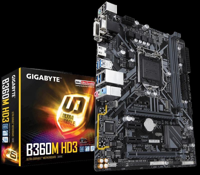 GIGABYTE Intel B360 1151 DDR4 2666MHz D-Sub,DVI-D,HDMI Anakart B360M-HD3