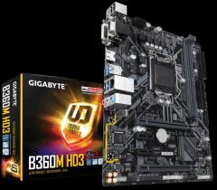 GIGABYTE Intel B360 1151 DDR4 2666MHz D-Sub,DVI-D,HDMI Anakart B360M-HD3