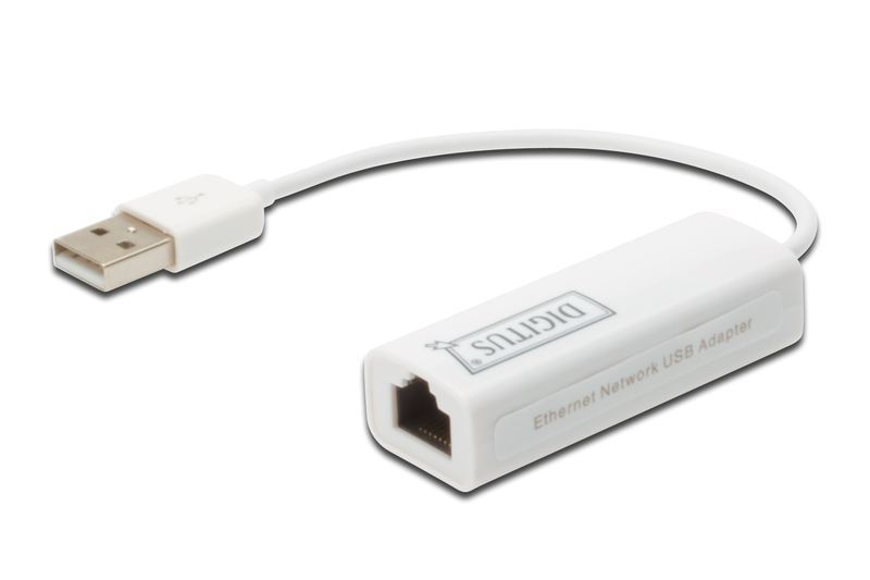 DIGITUS DN-10050-1 USB 2.0 - Hızlı Ethernet Adaptörü, 1 RJ 45, USB-A Erkek, 10/100MBIT, XP,