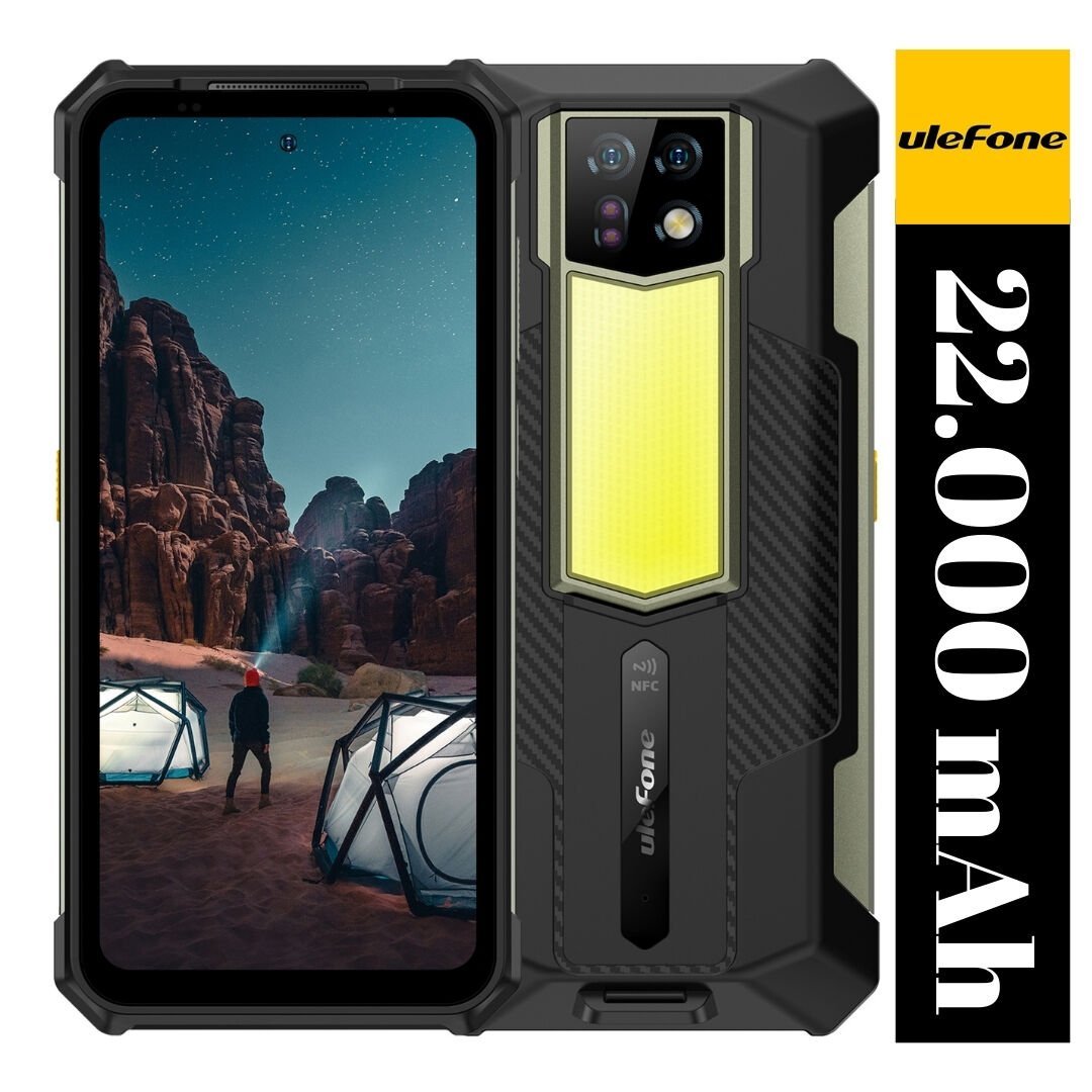 Ulefone Armor 24 Android 14 22000mAh Mega Batarya Kamp Işığı, 12GB RAM +256GB, 6.78''  Cep Telefonu (Ulefone Türkiye Garantili)