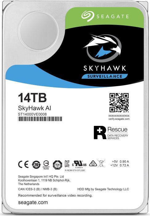 SEAGATE ST14000VE0008 14TB SkyHawk Sata 3.0 7200RPM 256MB 3.5'' Dahili Güvenlik Diski