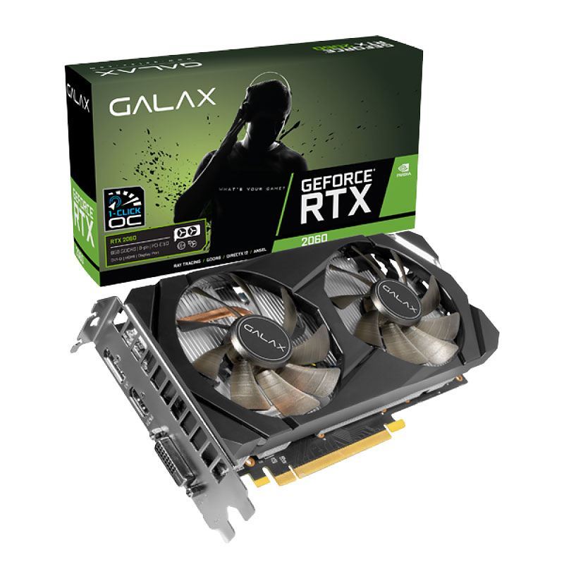 GALAX RTX2060 6GB 192B (1-CLICK OC ) GDDR6 HDMI,DVI-D,DP-NVIDIA EKRAN KARTI 26NRL7HPX7OC-AKOG