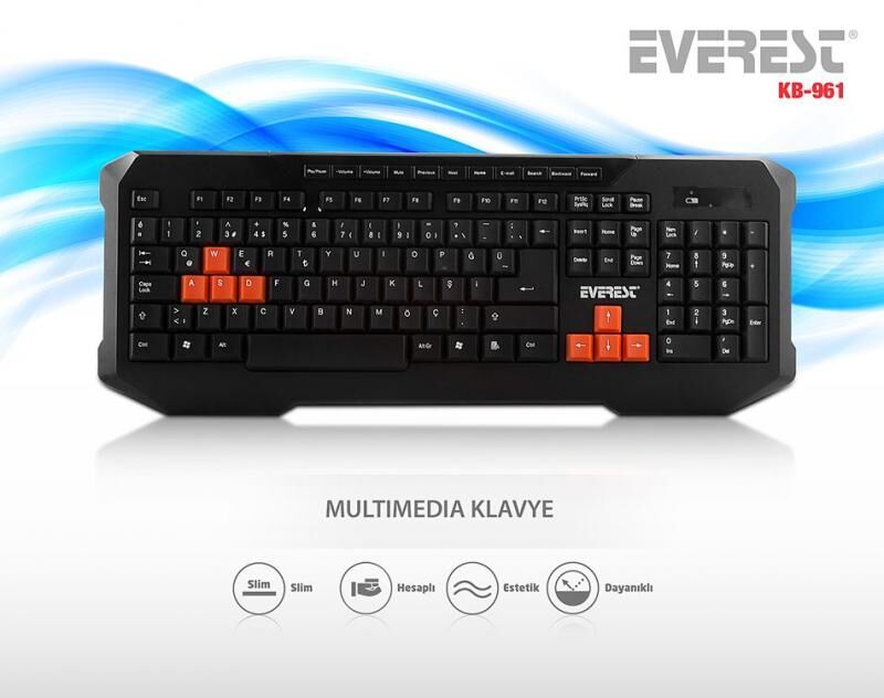 EVEREST Kablolu USB Q TR MM Siyah Gaming Klavye