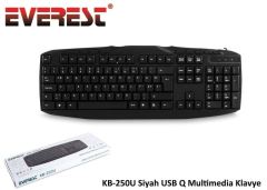 EVEREST Kablolu USB Q Multimedya Siyah Klavye KB-250U
