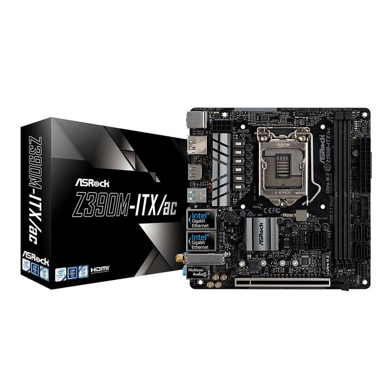 ASROCK İntel Z390M-ITX/AC 1151Pin,DDR4 4000MHZ+,Dual Ethernet,Mini ITX Anakart ASRZ390M-ITXAC
