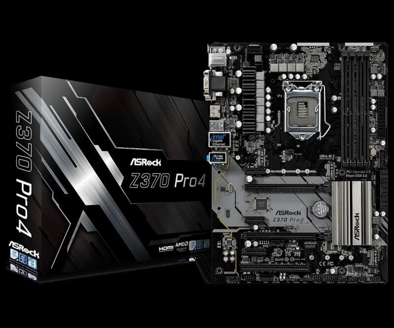 ASROCK İntel Z370 PRO4 1151Pin ,DDR4 4266MHZ+(OC) Quad CrossfireX HDMI,DVI,VGA ASRZ370-PRO4