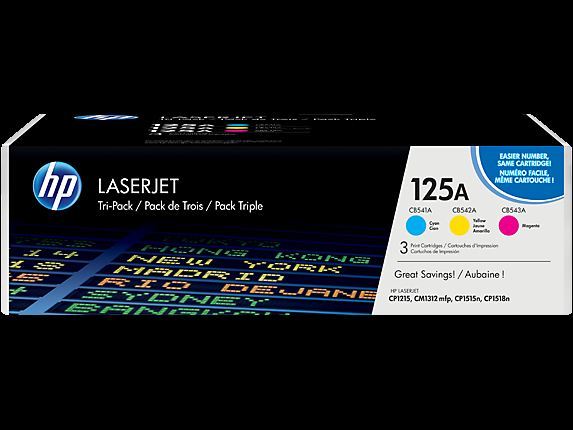 HP No 125A 3'Lü Paket Mavi-Kırmızı-Sarı Lazer Toner