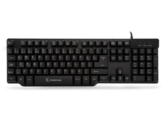 RAMPAGE USB 3 Farklı Aydınlatmalı Q Mekanik Hisli Siyah Klavye KB-R8S
