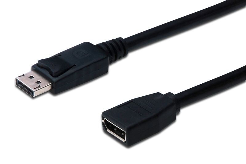 ASSMANN AK-340200-020-S DisplayPort uzatma kablo, DP Erkek/Dişi, 2,0m, kenetlenmeli, DP 1.2 uyum
