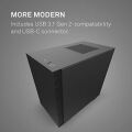 NZXT CA-H210B-B1 New features: Front I/O USB Type-C Port and Tempered glass side panel