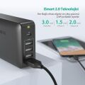 RAVPOWER RP-PC059 60W 5-Port Hızlı Şarj Cihazı Siyah