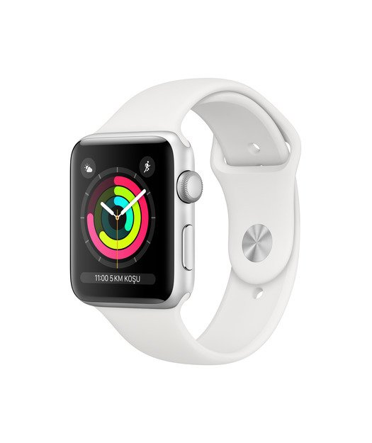 Apple Watch Series 3 GPS 42 mm Gümüş Rengi Alüminyum Kasa ve Puslu Gri Spor Kordon Akıllı Saat