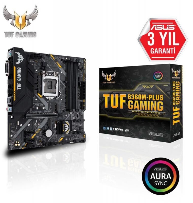 ASUS Intel B360 1151 DDR4 2666MHz HDMI/DVI M2 USB3.1 AURA RGB Anakart