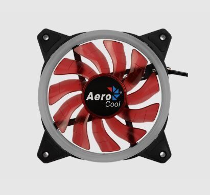 AEROCOOL 12cm Rev Dual Ring Kırmızı LED Fan AE-CFRVRD