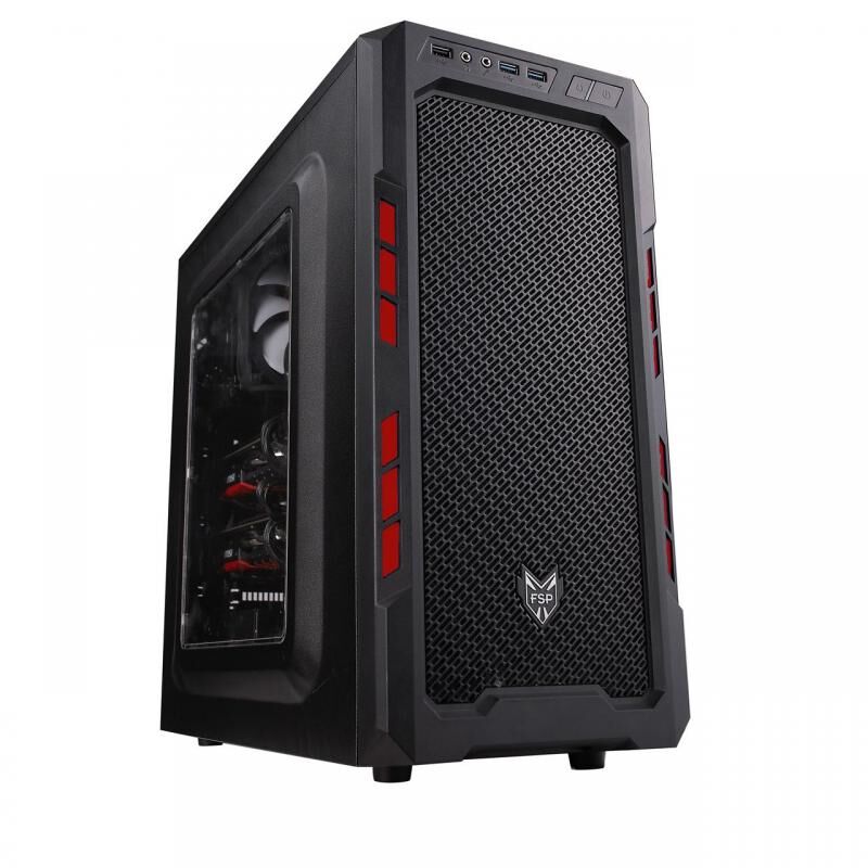 FSP 500W Powerlı Pencereli Midi Tower Siyah Kasa CMT210RPSU