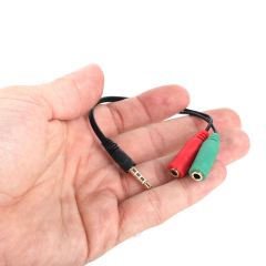 DARK DK-CBAUC01 2x3.5mm Stereo Dişi - 4pin 3.5mm Stereo Erkek Kablosu