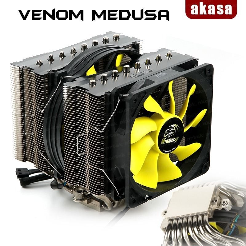 AKASA Venom LGA775/1155/1156/1366/2011, AM2/AM3/FM1 İşlemci Soğutucu AK-CC4010HP01