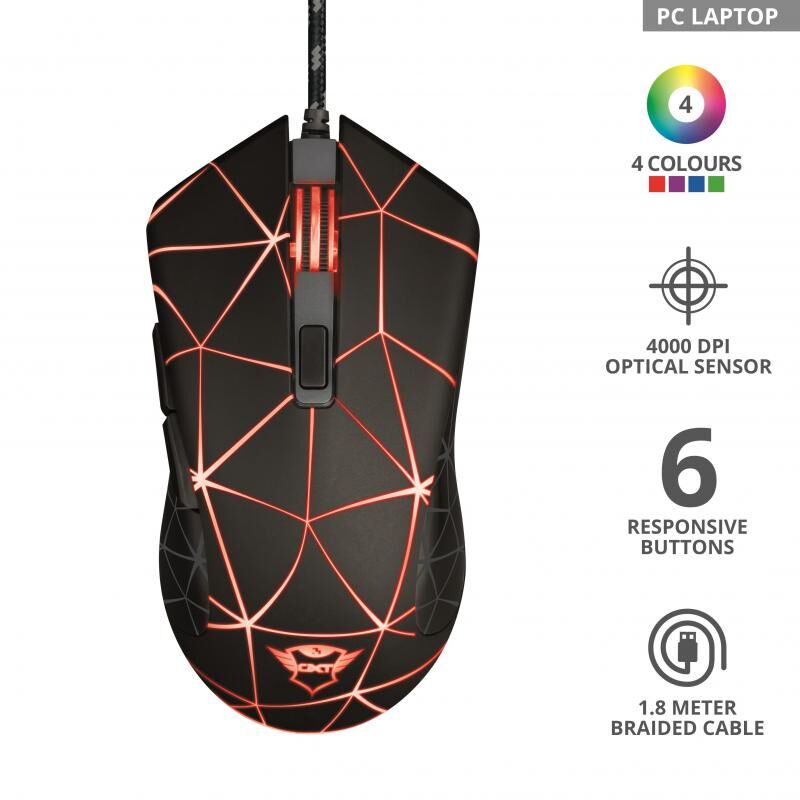 TRUST 22988 GXT 133 Locx,4000DPI,Işıklı,Kablolu,USB Gaming Mouse