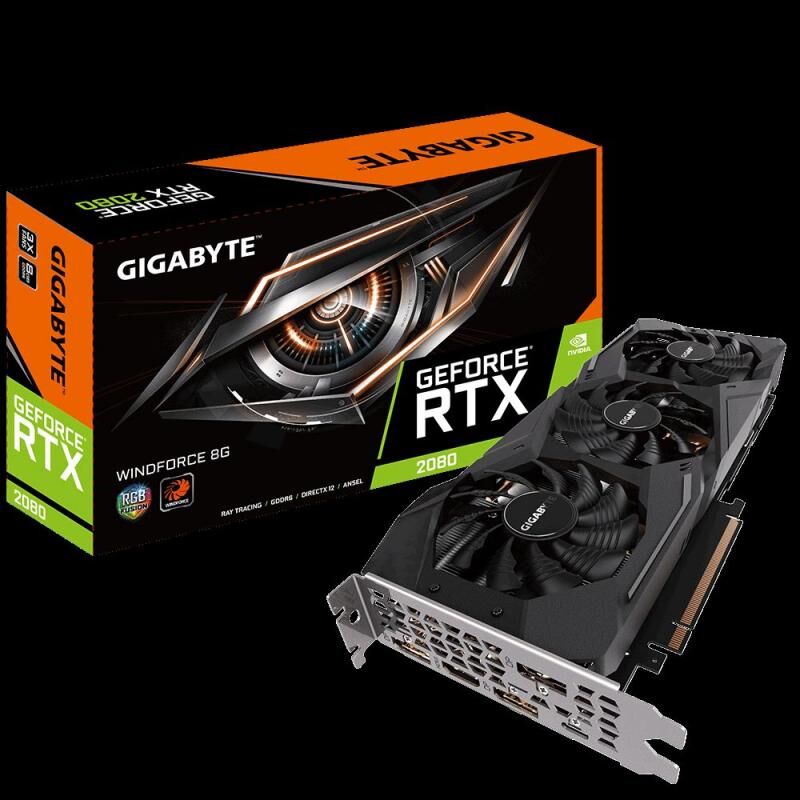 GIGABYTE GV-N2080WF3-8GC GTX2080 8G 256B GDDR6 DP-HDMI Nvidia Ekran Kartı