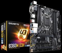 GIGABYTE Intel B360 1151 DDR4 2666MHz D-Sub,DVI-D Anakart B360M-D3H