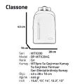 CLASSONE BP-WTX204G 15.6'' Uyumlu Wtx Pro Su Geçirmez Kumaş Ve Fermuar Notebook