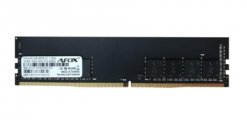AFOX AFLD416PS1C DDR4 16GB 3200MHZ CL16 DIMM Single Channel 1.35V PC Bellek