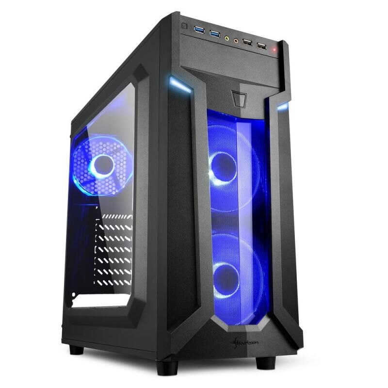 SHARKOON Belirgin Şık ve Kaliteli Midi Tower Kasa VG6-W-BLUE